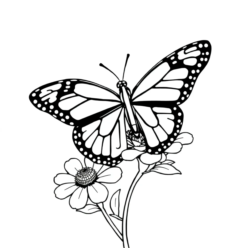 Butterflies coloring page preview