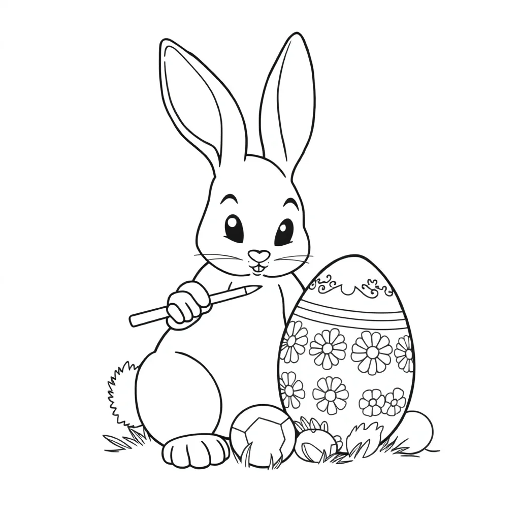 Easter coloring page preview