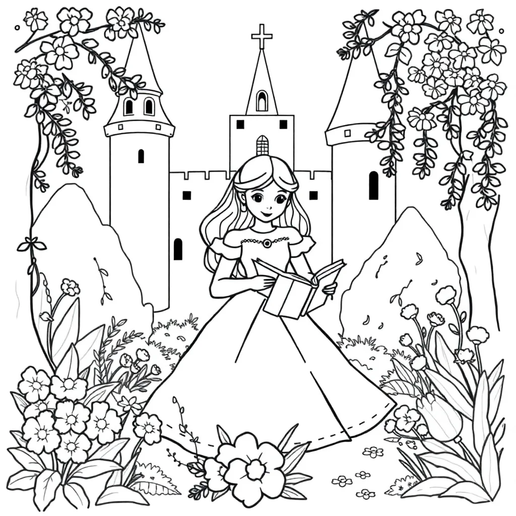 Princesses coloring page