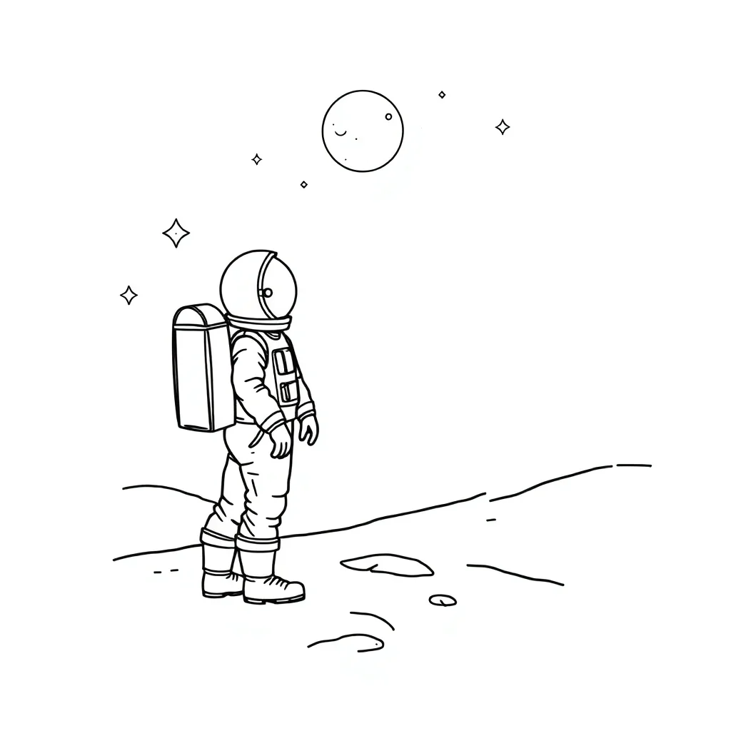 Space coloring page preview
